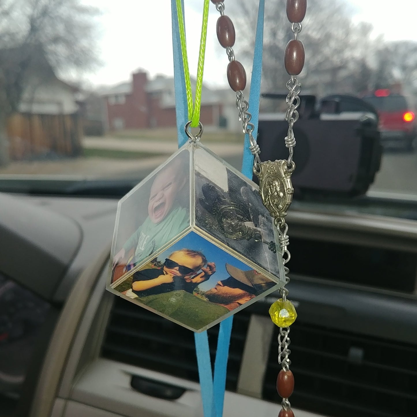 Car Rearview Mirror Photo Charm (Displays up to 6 Photos!)