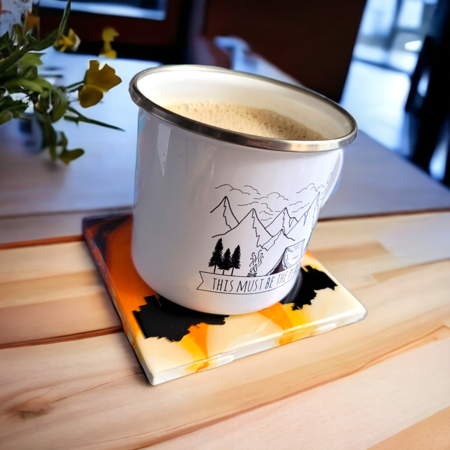 Denver Paint Pour Coaster