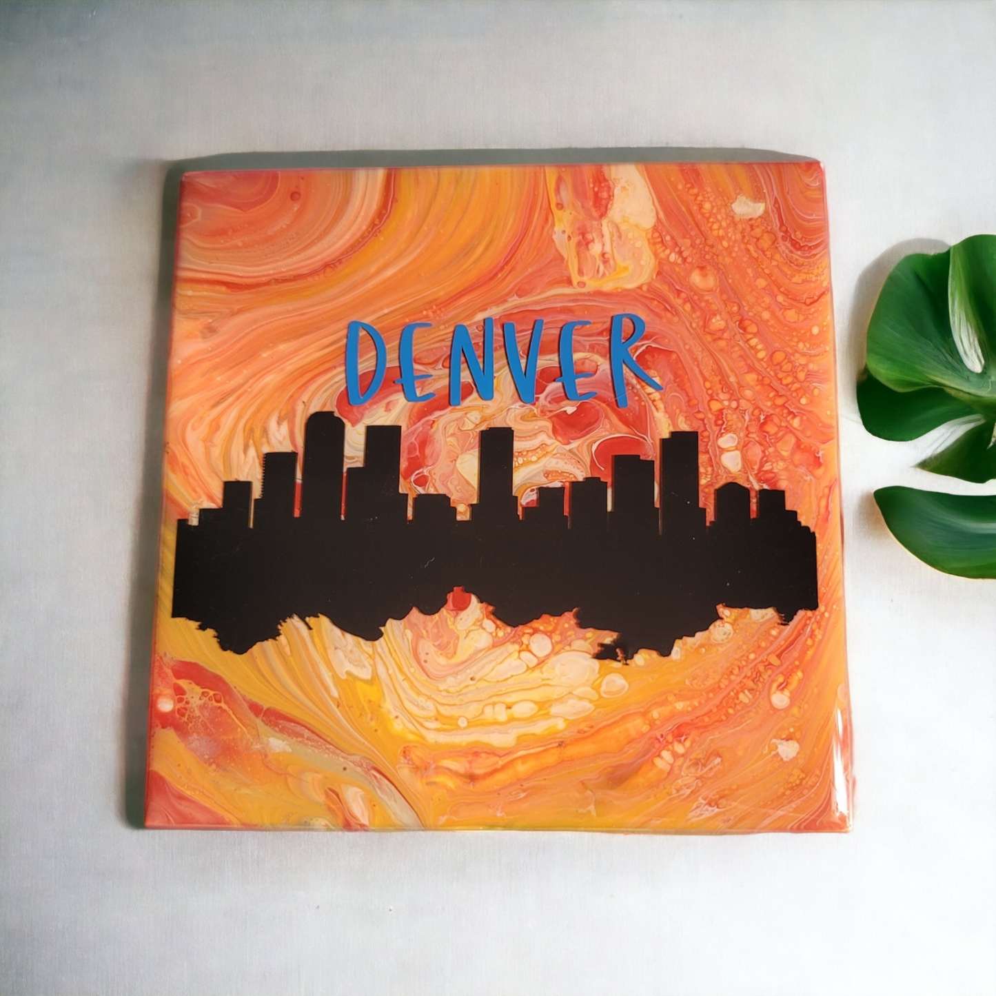 Denver Paint Pour Coaster
