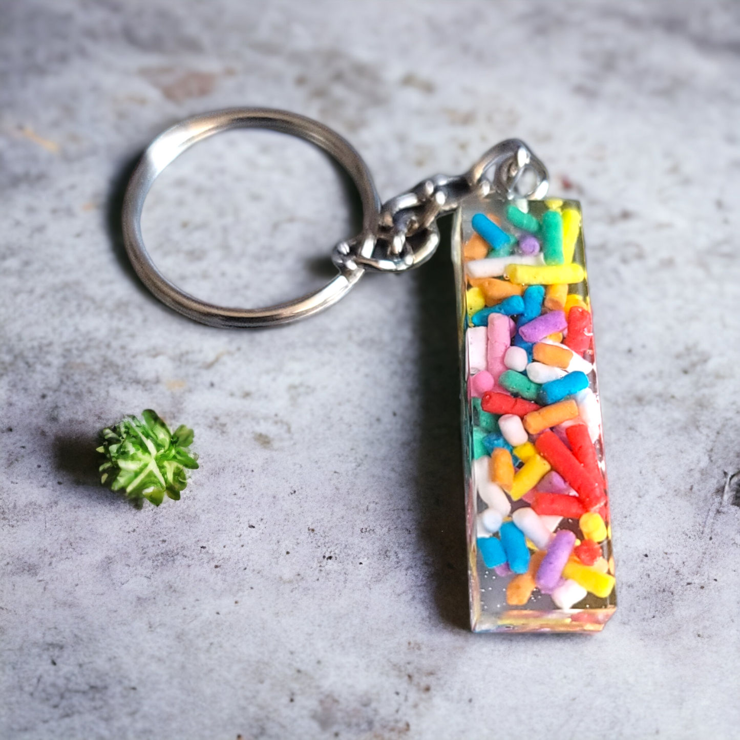 Rainbow Sprinkle Letter Keychain