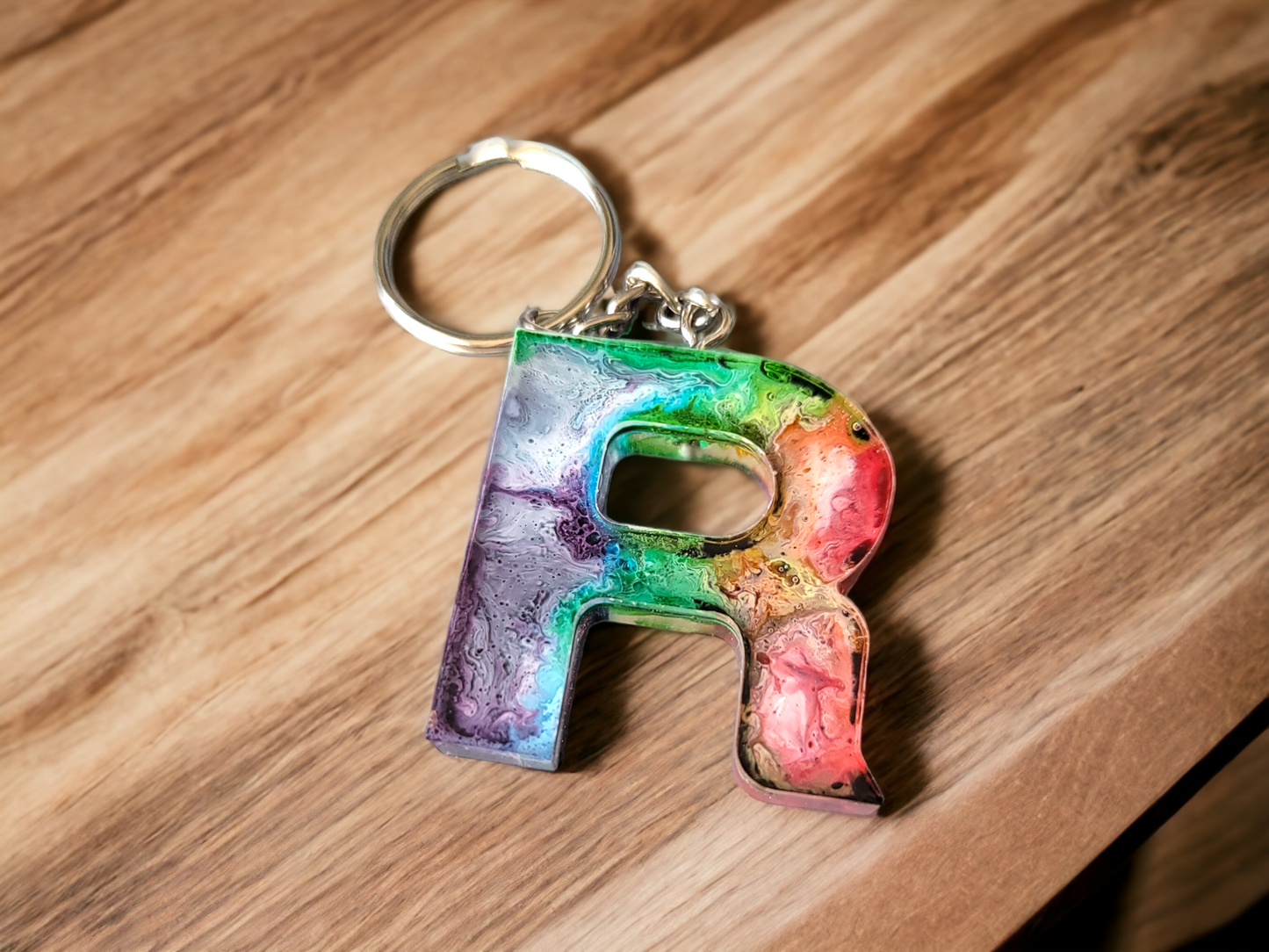 Rainbow Letter Keychain