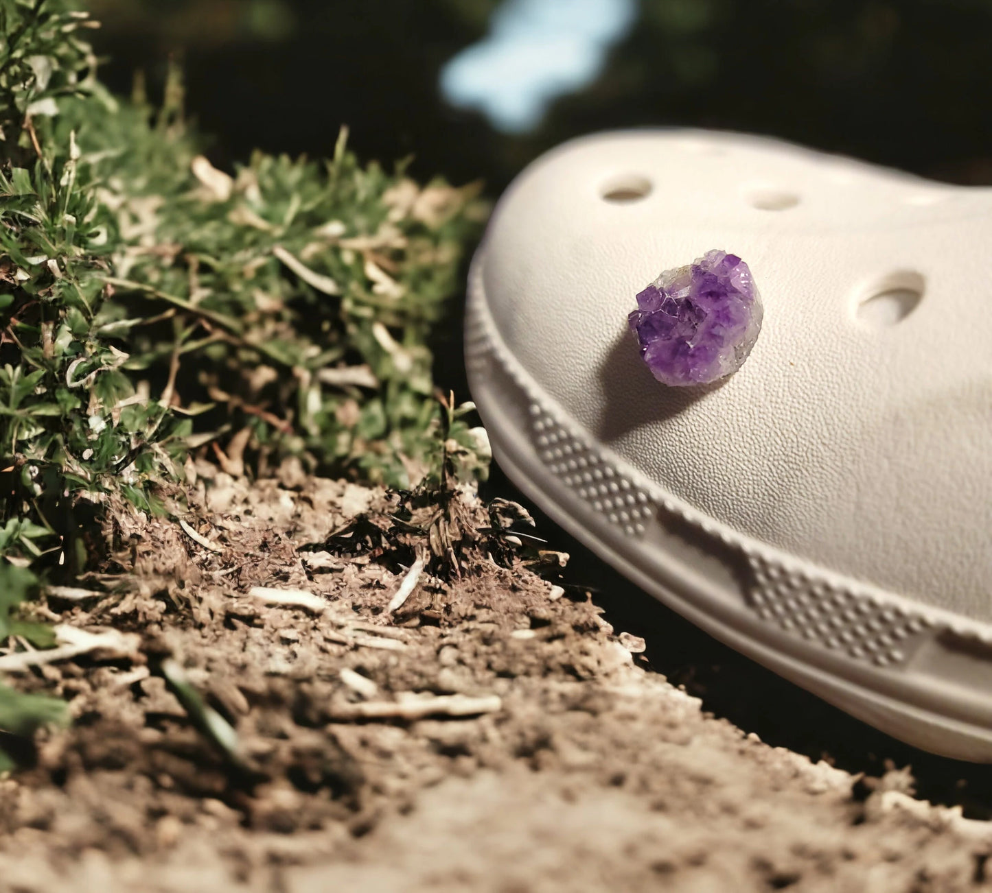 Real Amethyst Cluster Shoe Charm, Precious Stone Charms, Limited Quantity