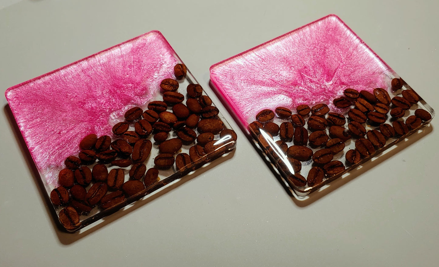 Vibrant Coffee Bean Drink Coasters (Pair of 2)