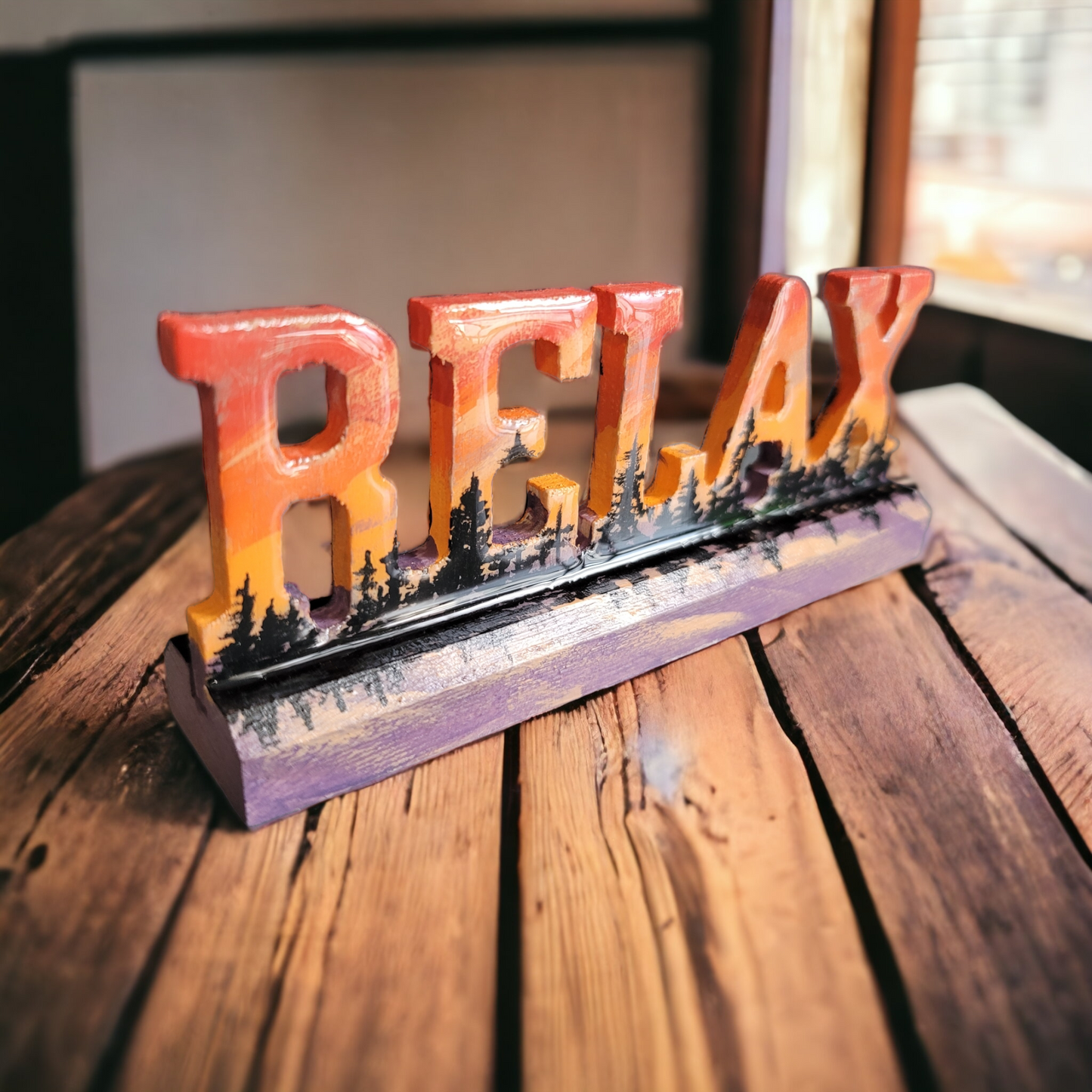 "Relax" Wood Sign