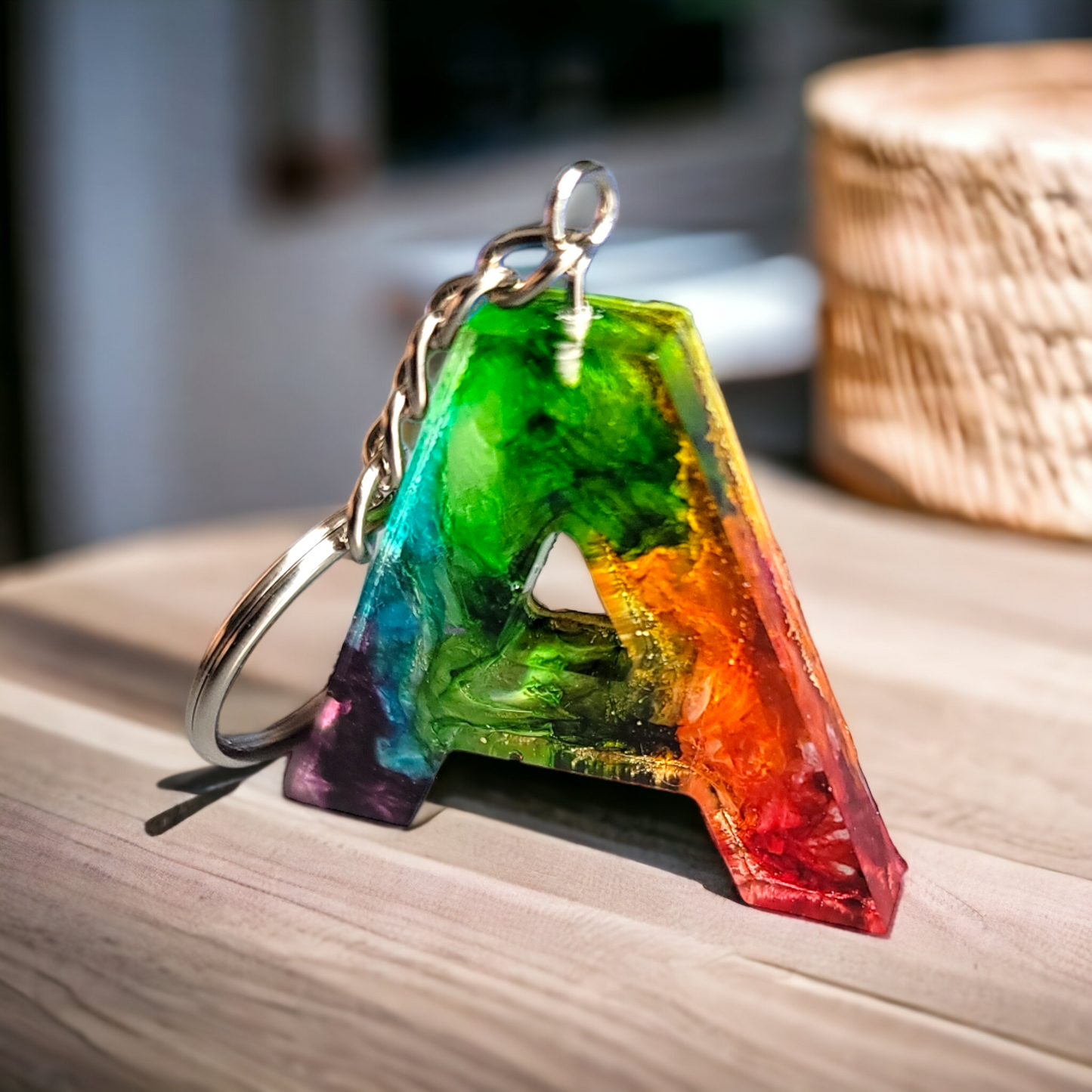 Rainbow Letter Keychain