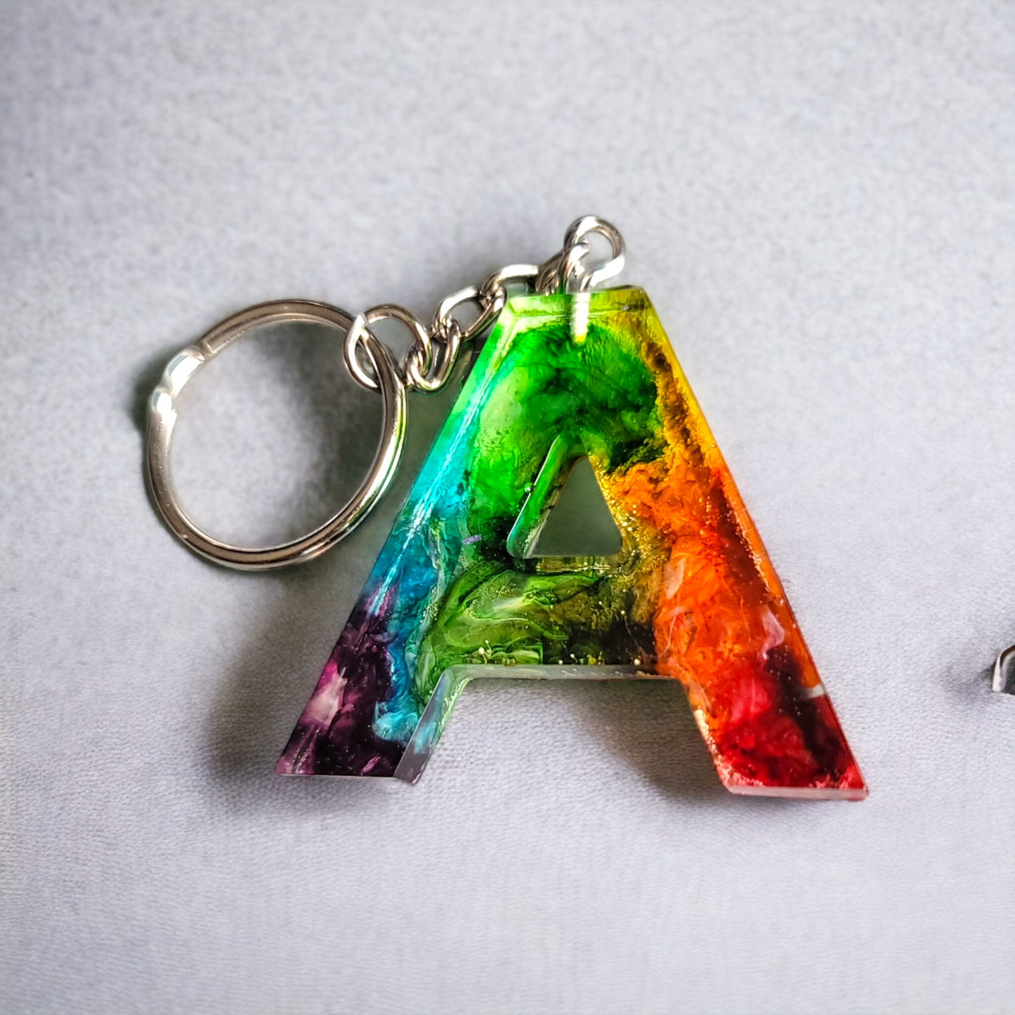 Rainbow Letter Keychain